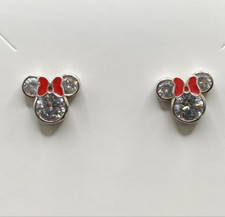 Sterling Silver Minnie Mouse Post Earrings