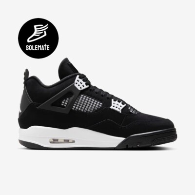 靴 Air Jordan 4 retro BLACK / WHITE Nike Air Jordan 4 Retro White Thunder Men/Grade School/Preschool