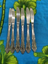 6 Rogers Co Stainless Korea - PRECIOUS ROSE  Table/ Dinner Knives