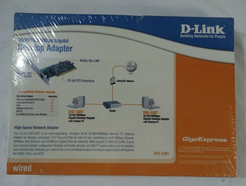 D-Link DGE-530T 10/100/1000 Gigabit Wired Ethernet Network PCI Adapter, NEW! - Picture 3 of 4