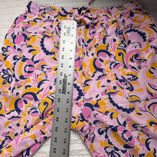 J.Crew Womens Pull-on Silk Pant in Paisley Swirl Size 8 Pink Lined New AM987 - Picture 7 of 9