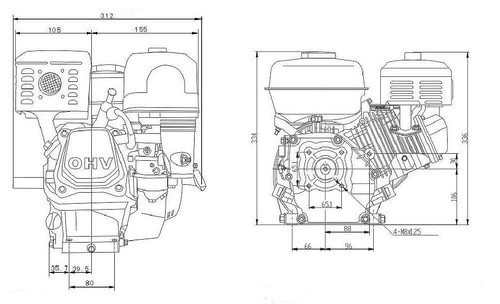 7HP Petrol Engine Replaces Honda GX160 GX200 20mm Shaft Recoil 212cc - Picture 9 of 10