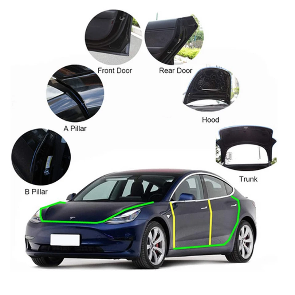 45ft Car Door Edge Rubber Seal U Trim Guards Protect Against Paint Chips Noisy - Image 3 of 4