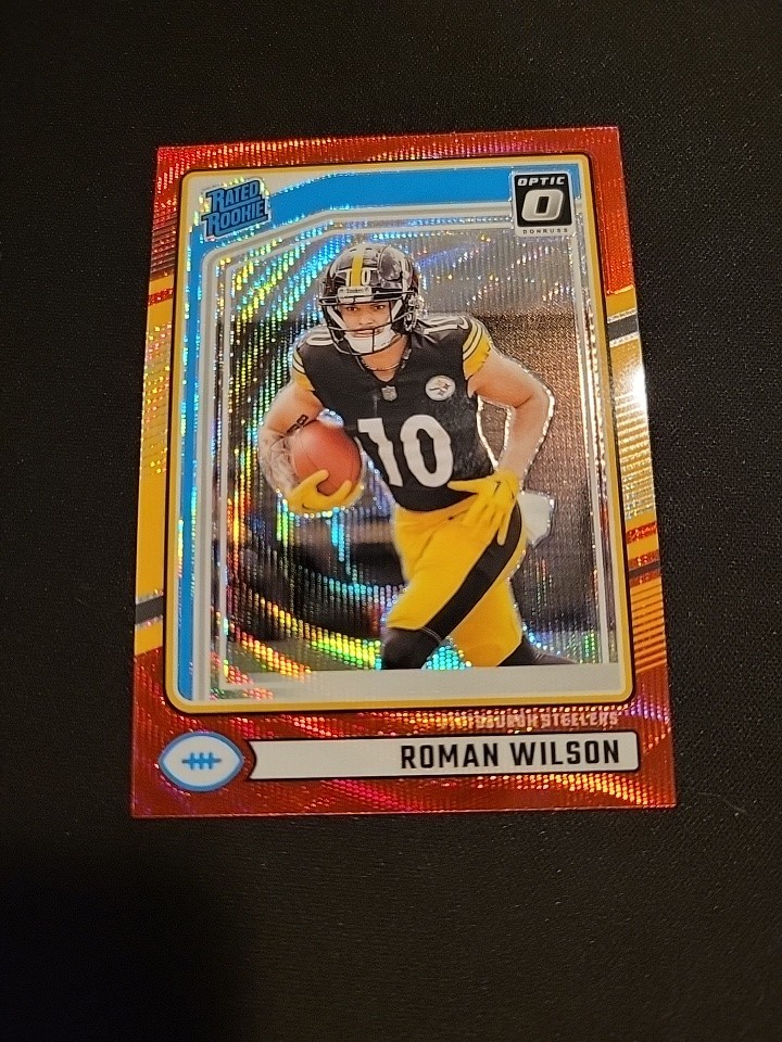 2024 Panini Donruss Rated Rookie Roman Wilson #348 Optic Preview Red Wave (RC)