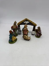 Vintage Nativity Figure Partial Lot Made in Italy 4” Tall Figures Resin Jesus