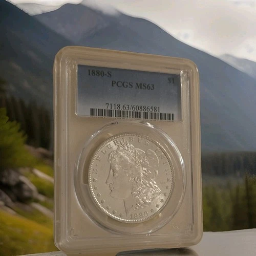 1880-S Morgan Dollar PCGS MS63 San Francisco 90% Silver $1 Coin Uncirculated