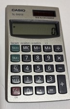CASIO SL-910TE Tax  Exchange Solar Wallet Calculator with 8-Digit Display