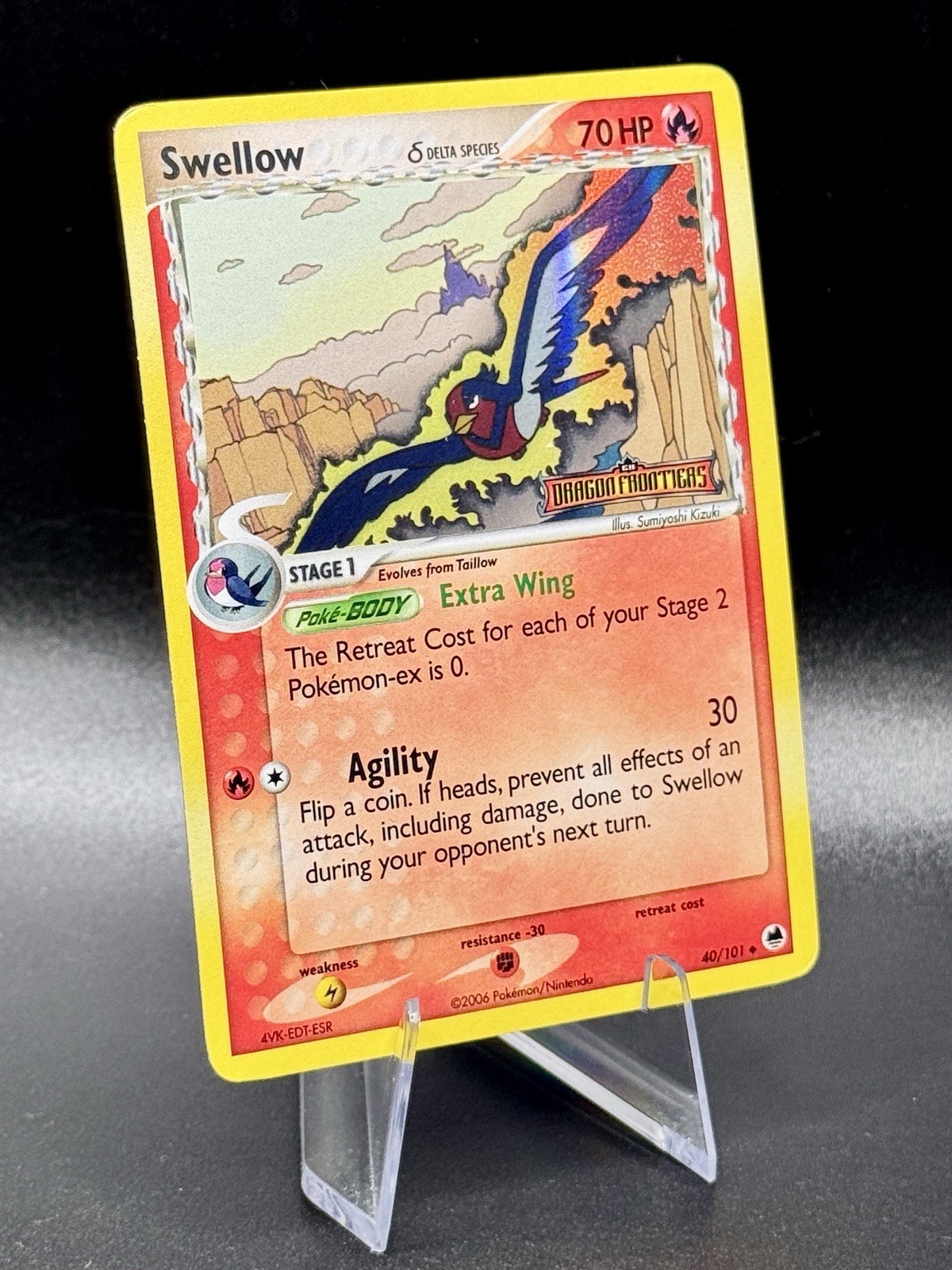 Swellow Delta Species 40/101 Stamped Pokemon EX Dragon Frontiers Reverse Holo LP