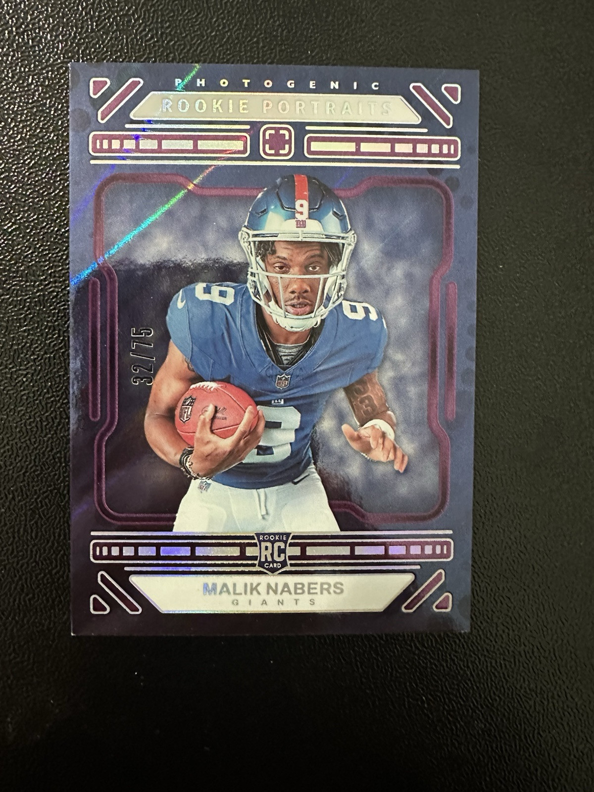 2024 Panini Photogenic Malik Nabers RC Rookie Portraits #198 /75 Giants🔥🔥🔥