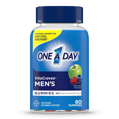 One A Day Men's Gummies Multivitamin 80 Count Chewable Nutritional Support