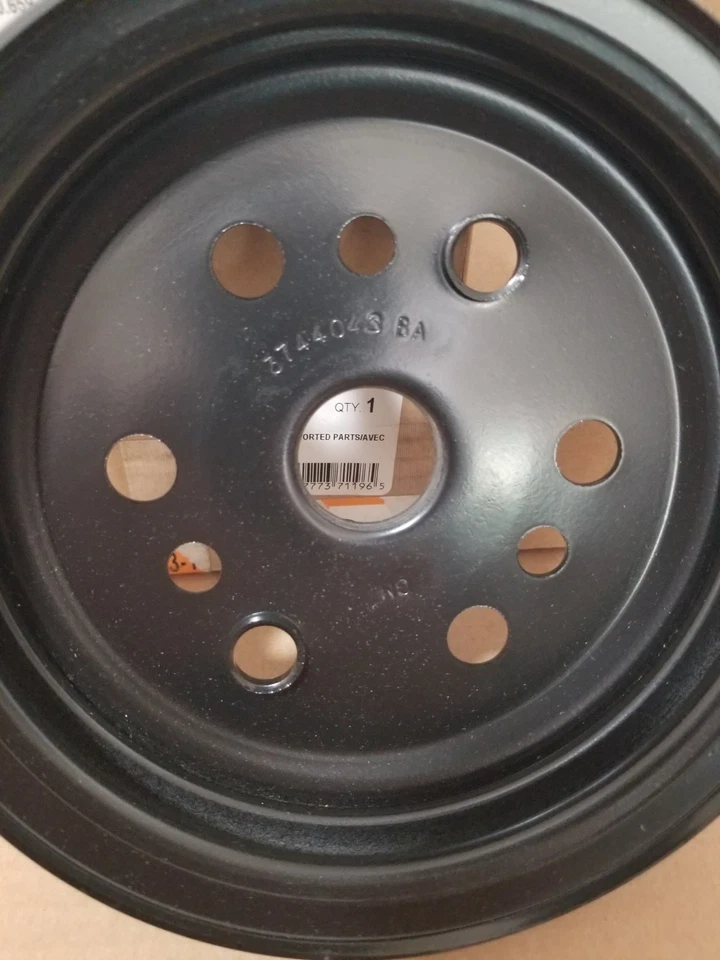 Bomba de agua corta Chevy bloque pequeño acero negro 2 ranuras manivela polea 283 327 SBC Foto 2 de 3