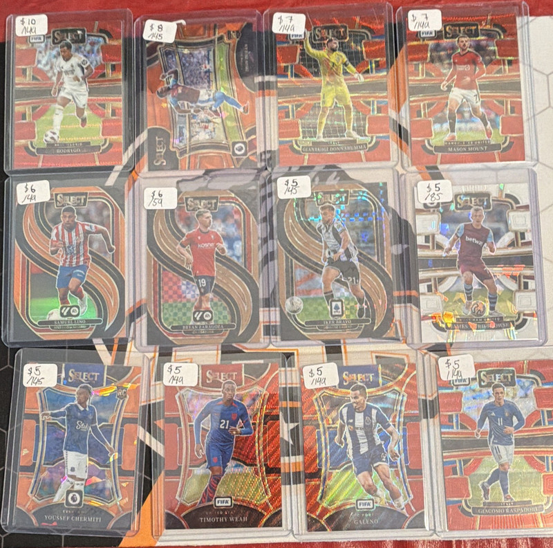 Panini 2022-23 Select Prizm & Topps NUMBERED Soccer Rookie Card Lot (34)