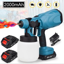 HVLP Cordless High Pressure Paint Sprayer Electric Spray Gun Kit w/2 Battery