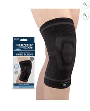 Copper Fit ICE menthol Infused Compression Knee Sleeve Relief + Recovery S/M