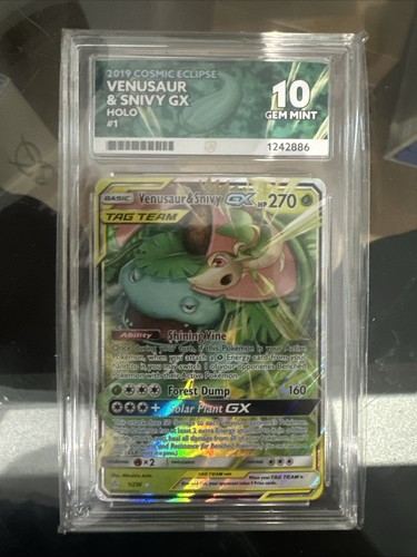 Venusaur & Snivy-GX graded ACE 10 for sale on eBay