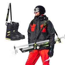 Hikeen Ski Strap, Pole and Boot Carrier Strap for Easy One Size, black