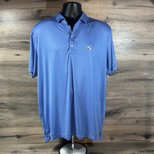 Johnnie-O Polo Shirt Men Large Featherweight Golf Performance Blue