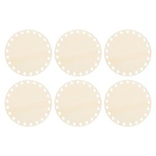 4" Diameter Crochet Basket Bottom 6Pcs, Round Blank Wooden Base