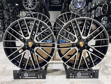 21 5x130 Black Rims 21x9.5 21x11 Staggered Set 4 Fit Porsche Cayenne Panamera 21 5x130 Black Rims 21x9.5 21x11 Staggered Set 4 Fit Porsche Cayenne Panamera
