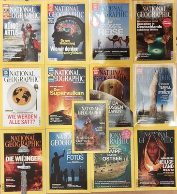 National Geographic Deutsch Jahrgang 2014 KOMPLETT 1-12 Magazin Heft Faltkarten