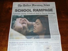 APR. 21, 1999 "THE DALLAS MORNING NEWS" NEWSPAPER: COLUMBINE MASSACRE