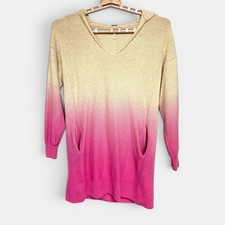 Free People 100% Cashmere Sweater Dress Hoodie Sz XS Ombre Beachy Cozy EUC HTF