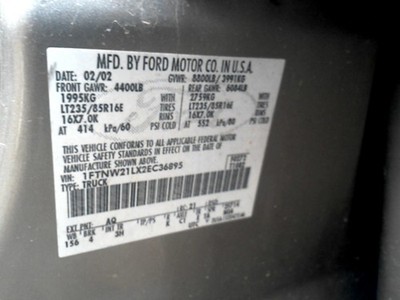 Used Alternator fits: 2002 Ford F250SD PICKUP gasoline 110 amp ID 2C3U-10300-AB