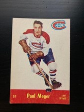 1955-1956 Parkhurst Paul Meger #51 Montreal Canadiens