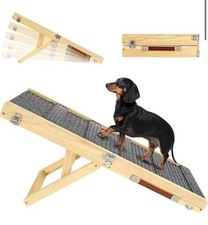 Dog Ramp with 5 Adjustable Heights non Slip Foldable Height 9.8" to 20.5" New, O