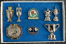 Blackburn Rovers 150 Years Trophy Pin Badge Set