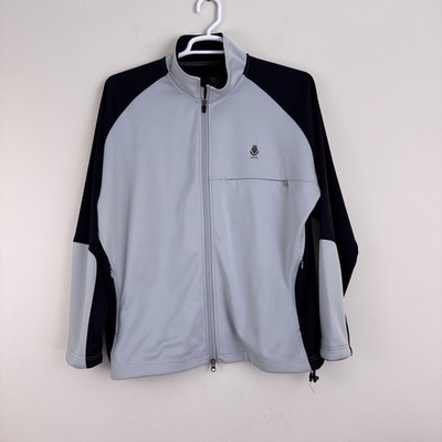 Zero Restriction Jacket Mens L Full Zip Gray Black Golf Outdoor Tour Series READ