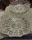 Vintage Federal Pressed Petal Pattern Glass Bowls Set of 2 Mid Century 1960s