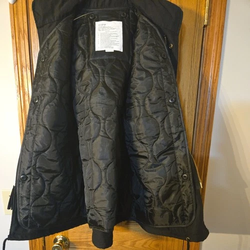 Rothco M-65 Field Jacket Mens Small Black Military Hooded Quilted Liner EUC image 5