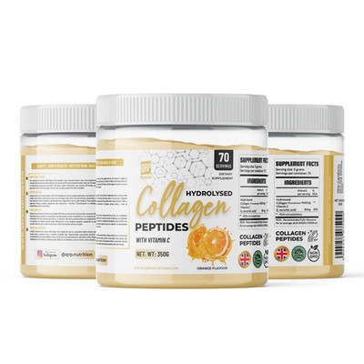QRP Nutrition Collagen Pulver + Vitamin C - Orangengeschmack (350g / 70 Portionen)