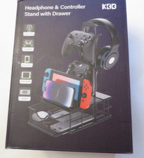 NIB Headphone Stand with Drawer - Headset Controller Holder for Desk Aluminum