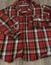 Vintage Big Mac JC Penney Mens Plaid Button Flannel Made In USA Large