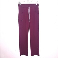 Figs Scrubs Pants Womens XS Burgundy Medical Healthcare Nursing Uniform Workwear