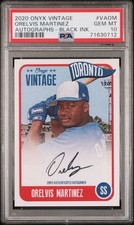 2020 ONYX VINTAGE AUTOGRAPHS #VAOM ORELVIS MARTINEZ AUTOGRAPHS-BLACK INK 1/5