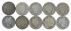 LOT OF 10 DIFFERENT BARBER SILVER DIMES 1892 TO 1916