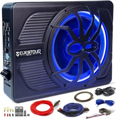 10'' Upgrade 800W Slim Under Seat Powered Car Subwoofer, Car/Truck Audio Sub B...