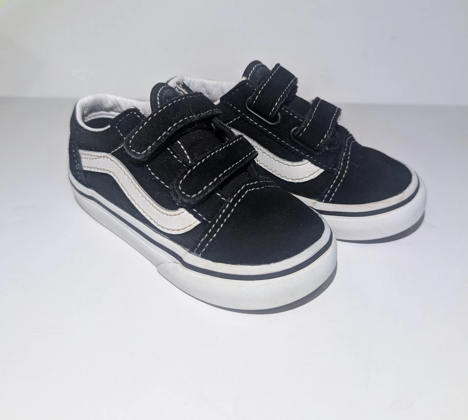 VANS Old Skool V Black/ White Toddler Size 6.5 Kids Skate Shoes Sneakers - Image 4 of 4