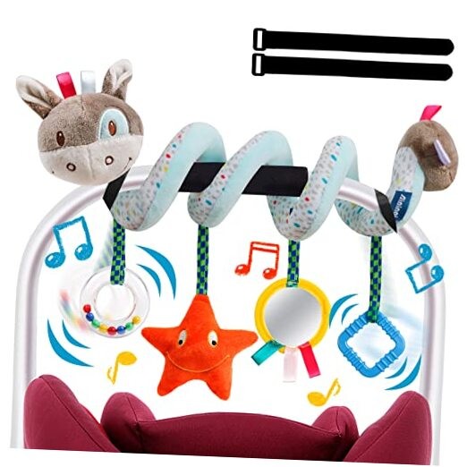 Interactive Baby Car Seat & Stroller Toy for Boys Girls 0-12 Months - Donkey Design