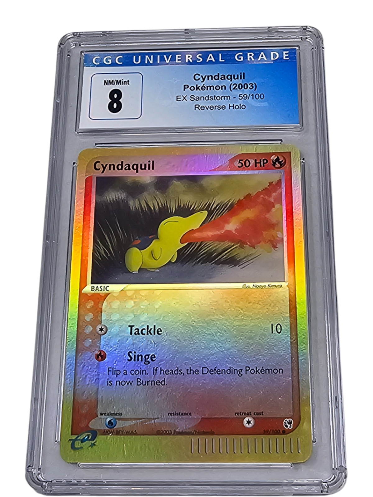 Cyndaquil 59/100 EX Sandstorm Reverse Holo CGC 8 NM/Mint 7277