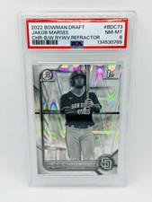 Jakob Marsee 2022 Bowman Draft Chrome B/W Raywave Refractor PSA 8 NM-MT Marlins
