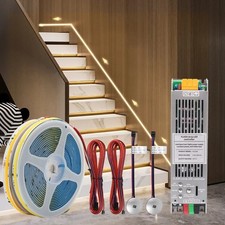 5M 10M 15M Sensor Motion Stairs LED Strip Light Kit 24V COB Water Flow Staircase