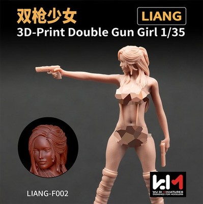 LIANG F002 1/35 3D-Print Double Gun Girl Assembly Model Kit