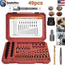 49PCS Screw Bolt Extractor Set with Left Hand Drill Bit Set Bolt Stud Removers