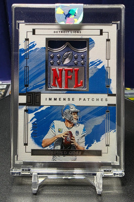 2024 Impeccable Immense Patches /49 Jared Goff NFL Shield Logo READ🔥🦁