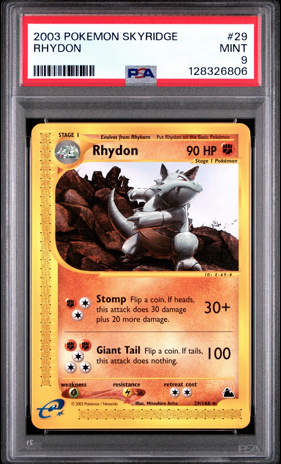 2003 POKEMON SKYRIDGE #29 RHYDON PSA 9