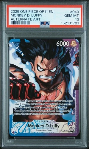 Monkey D. Luffy PSA 10 English One Piece OP11-040 A Fist of Divine Speed Alt Art